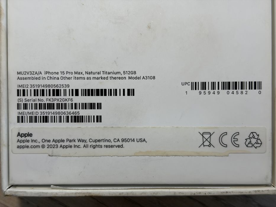 IPHONE 15 pro max (Titanium), 512 GB, 2 Sim, 89% АКБ