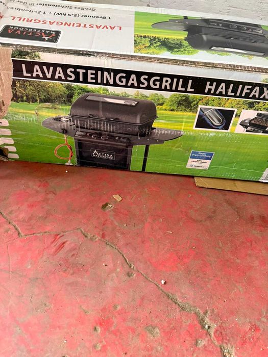 ACTIVA Halifax – Grătar pe gaz cu piatră de lavă, 5,5 kW, cu husă de protecție