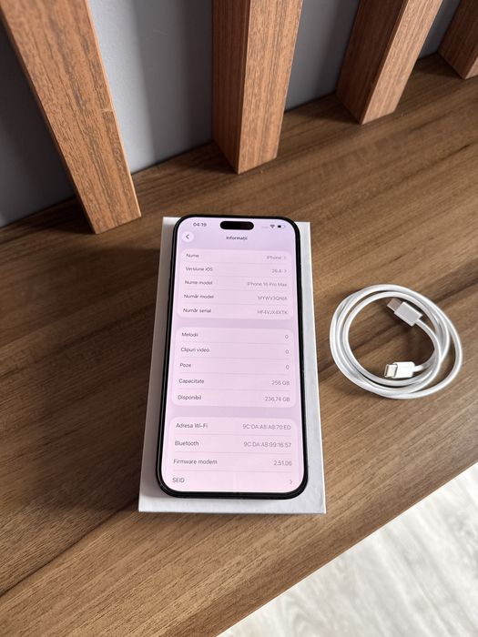 Iphone 16 Pro Max 256GB - Baterie 96%