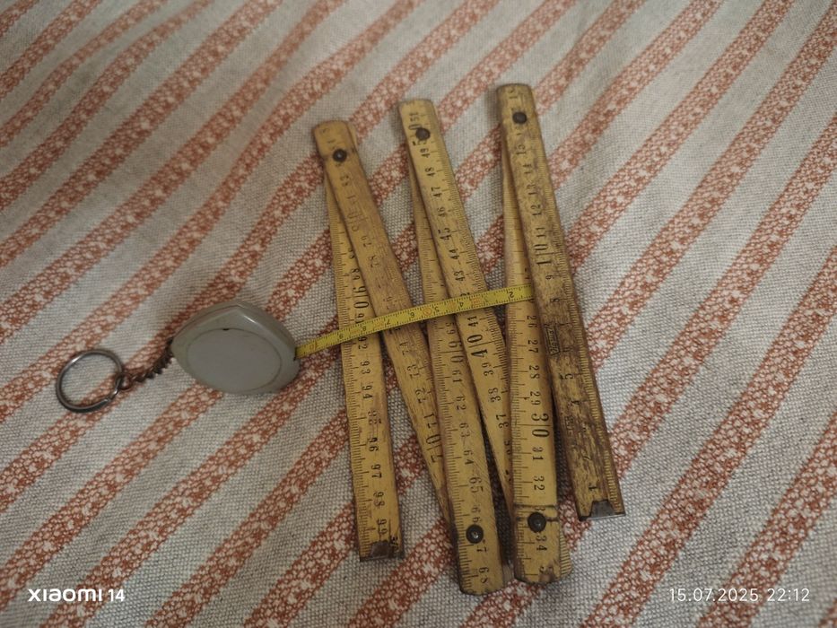 Рулетка 1м.  и метр деревянный