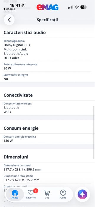 SMART TV  Samsung 101 cm  impecabil