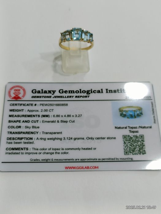 Vind inel din aur 10kt cu Topaz 2ct