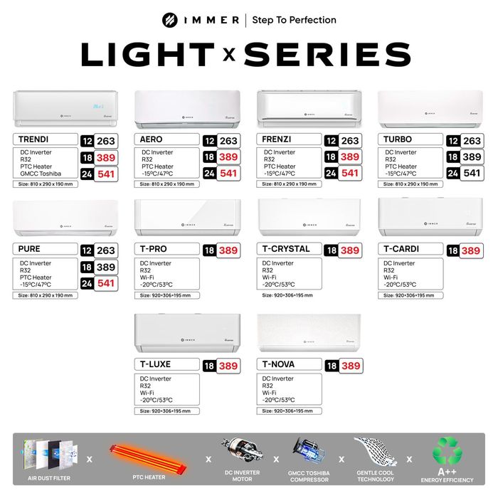 инверторных кондиционеров IMMER LIGHT SERIES, оптом/розницу+доставка