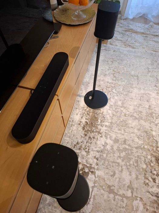 MOKAZIE Set SONOS:BEAM 2gen + 2× ONE SL 2gen + 2 Stative Impecabile Toate CaNOI