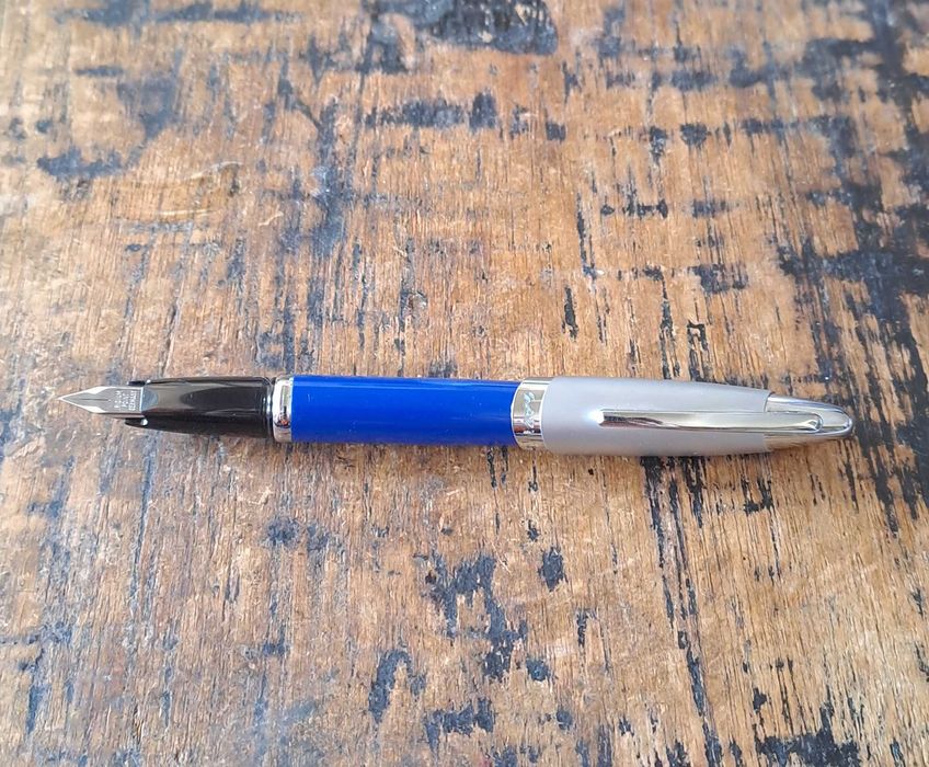 писалка и химикалка Сапи Sapi комплект сребро със синьо Италия в кутия