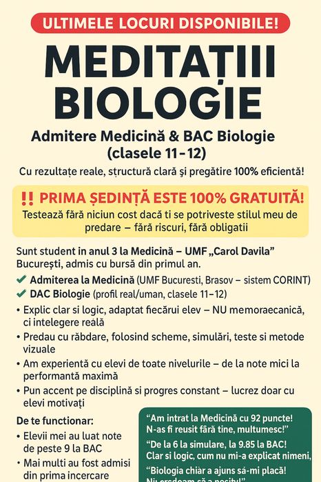Meditatii BIOLOGIE