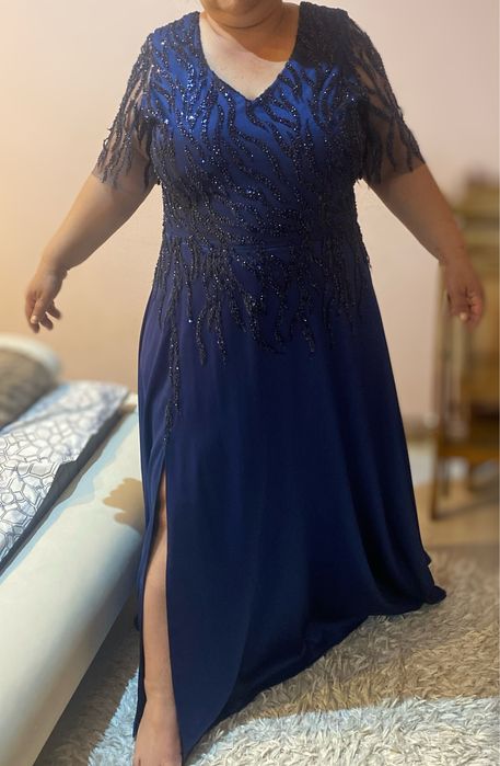 Rochie albastră de nuntă pe comandă albastru închis