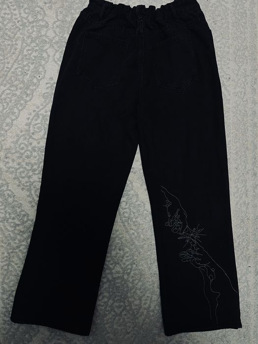 Кастомные джинсы (черные с принтом)