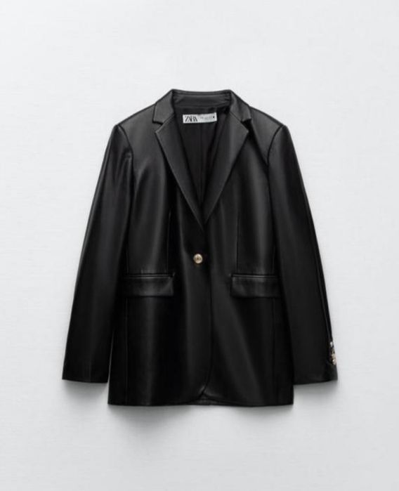 Стилен дамски кожено яке блейзър Zara