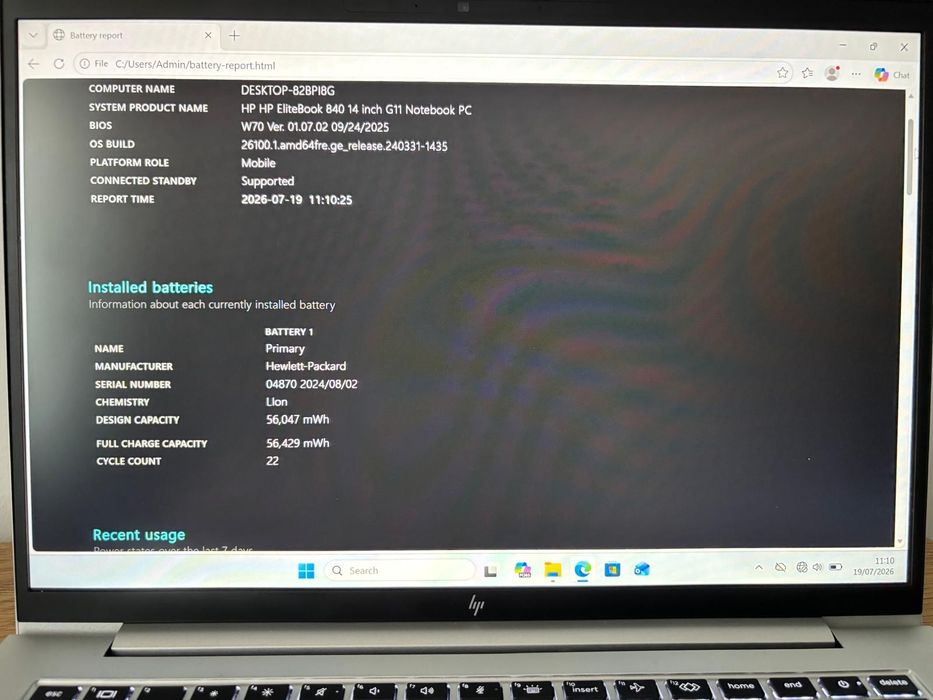HP EliteBook 840 G11 - Intel Core Ultra 7 155U, 16GB RAM, display 14" FHD - stare impecabila