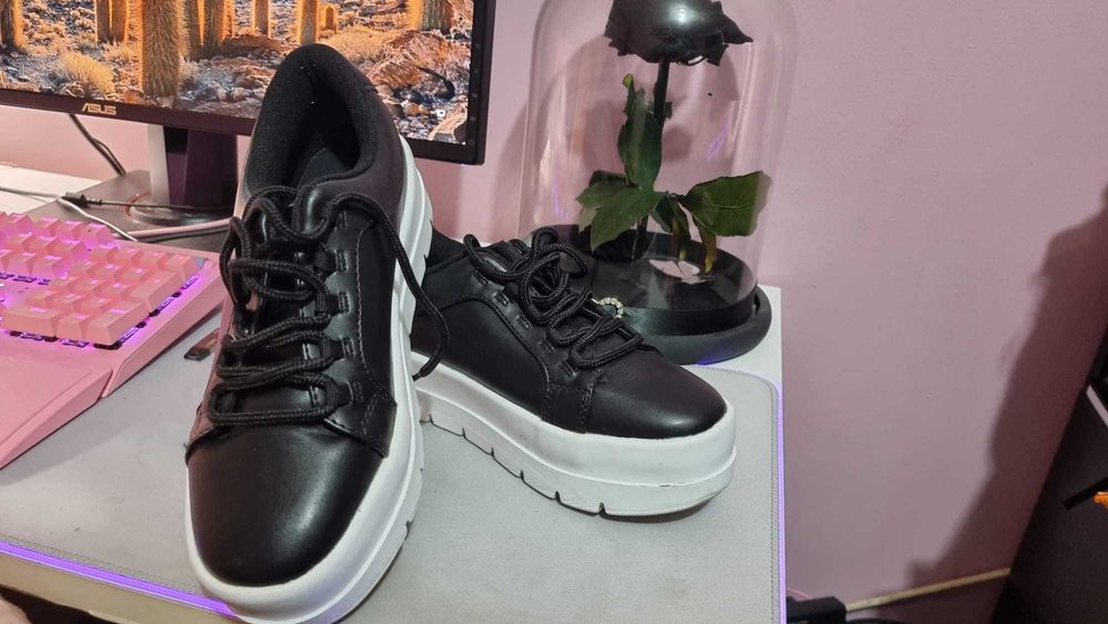 Adidasi dama cu platforma, negri