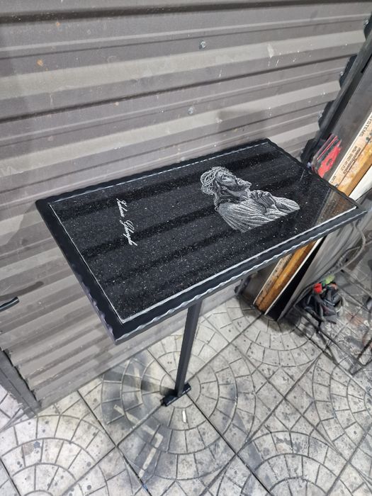 Felinar granit negru masa granit fier forjat gard cruce mormânt