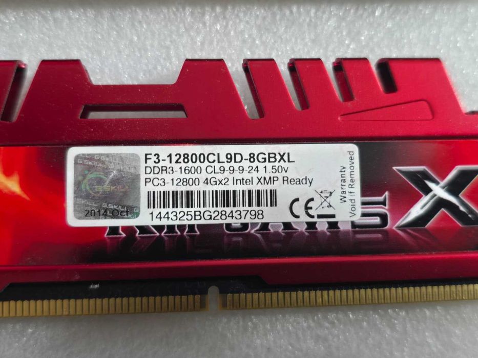 Memorie RAM desktop G.Skill Ripjaws X 8GB (2x4GB) DDR3 1600MHz CL9 1.50v PC3-12800 F3-12800CL9D-8GBXL