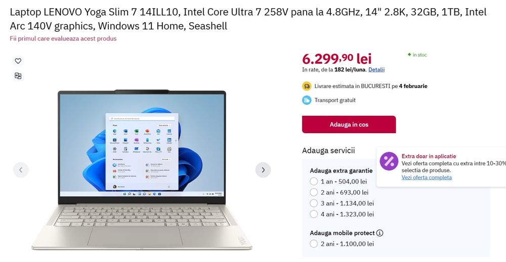 Laptop Lenovo Yoga 7,  2in1, touch screen, Tableta