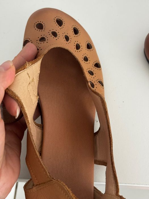 Sandale barefoot damă din piele italiană, măr. 39–40, stare excelentă