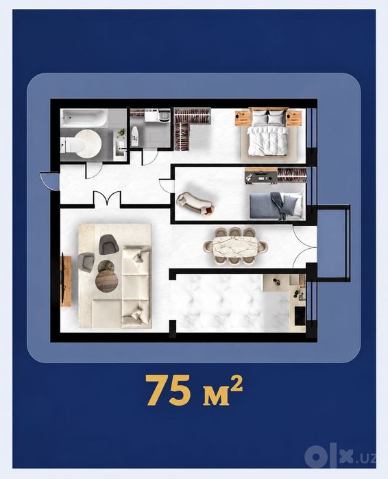Продается 3 комн квартира, новостройка, кадастр есть, ТТЗ, Юзработ