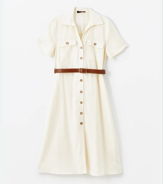 летнее бежевое платье