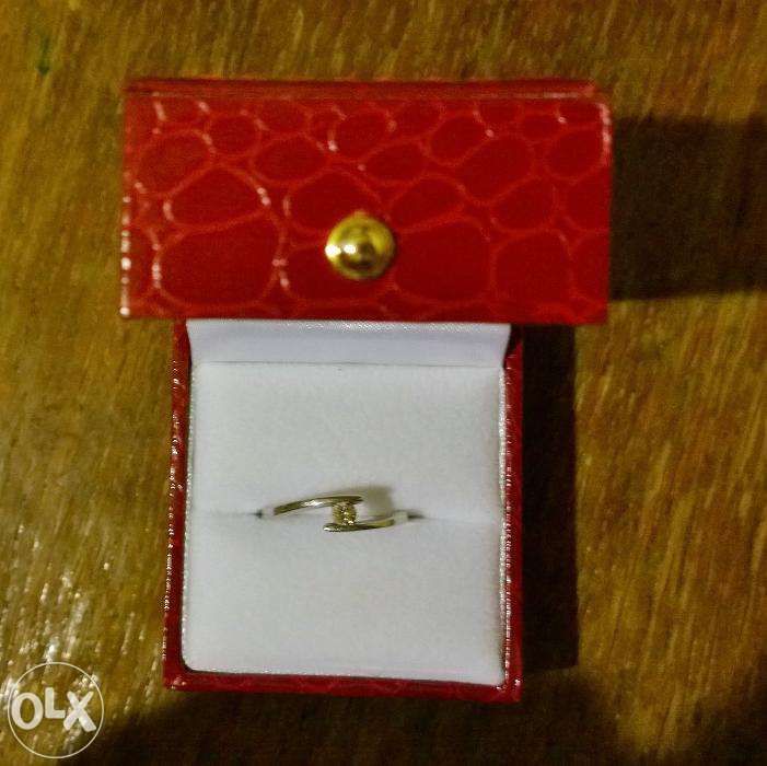 inel logodna aur alb diamant nou 14k 2gr cu briliant 0.11k certificat