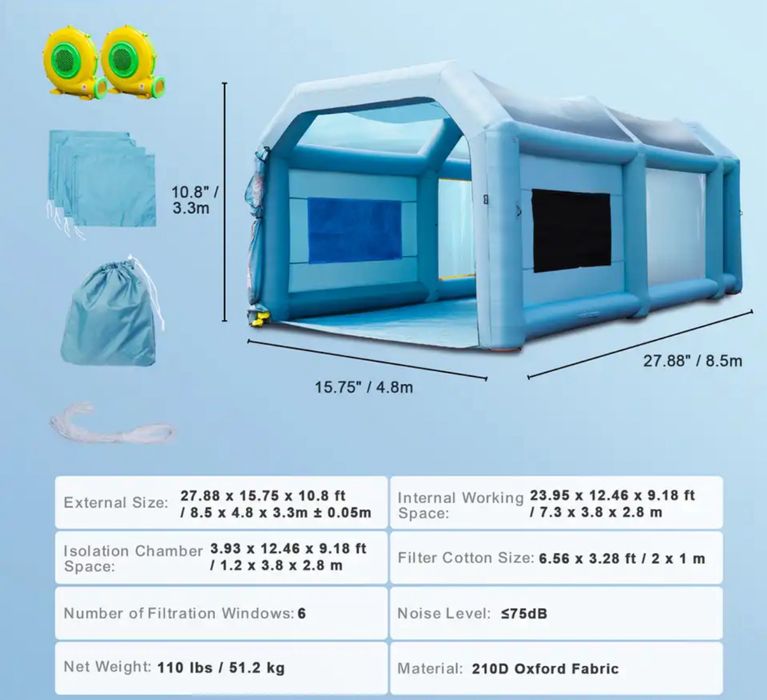 Промоция!! Мобилна Надуваема Камера за боядисване за бояджийски услуги