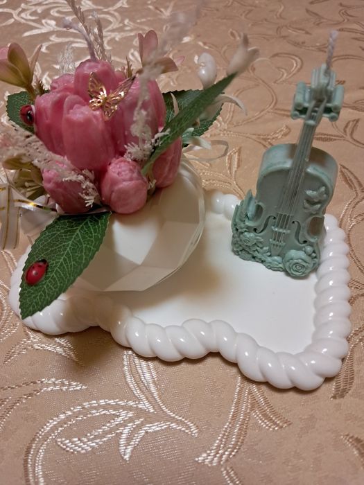 Set cadou decoratiuni ceară naturală și obiecte ceramica