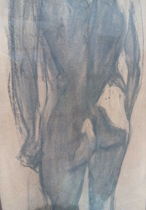 Tablou vechi - nud cu spatele - semnat Sandor Moric 1911