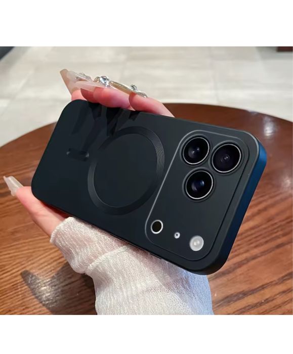 Iphone  16 16E 17 AIR PRO MAX PLUS Husa Magnetica Neagra Super Slim 02