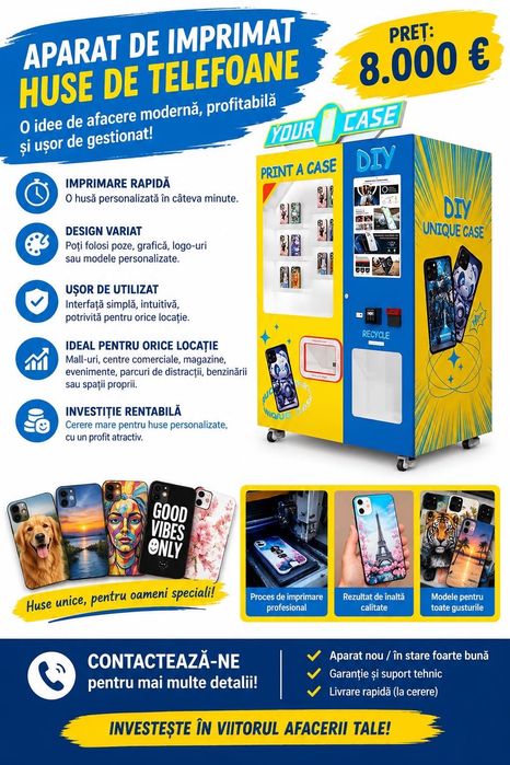 Vending machine pentru printat huse de telefoane