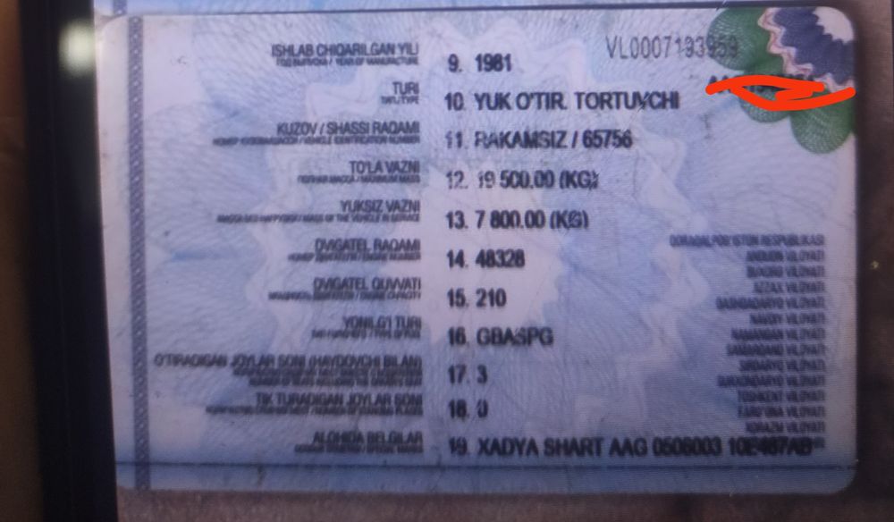 Tyagach dokument sotiladi 1981