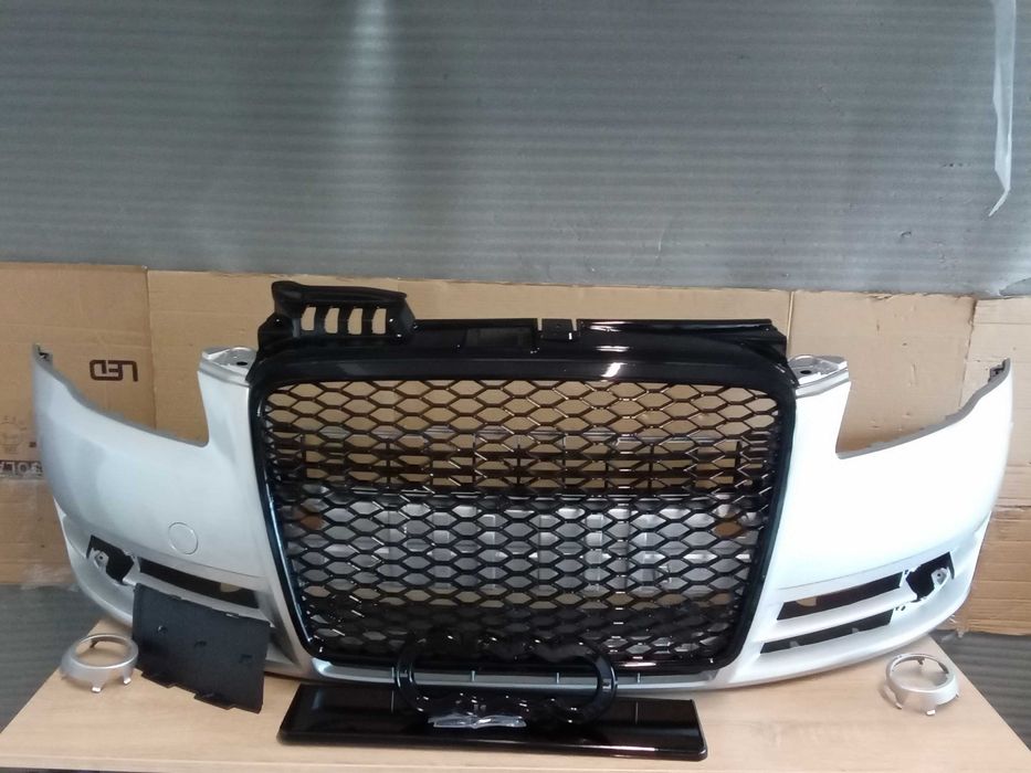 Pachet bara fata,grila radiator rs look Audi A4 B7 Argintiu LY7W 04-07