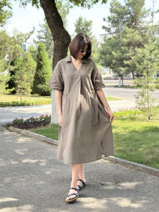 Платье лен и хлопок, 2 фасона, летняя одежда