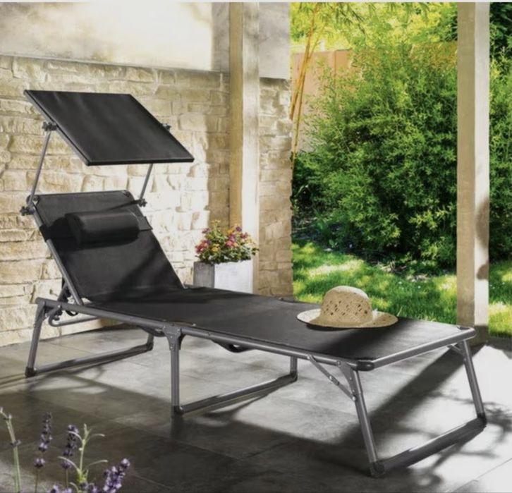 Sezlong din aluminiu pliabil 2 bucati!