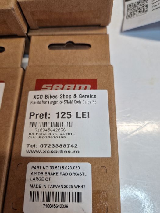 Placute frana organice bicicleta SRAM Code, Guide R E