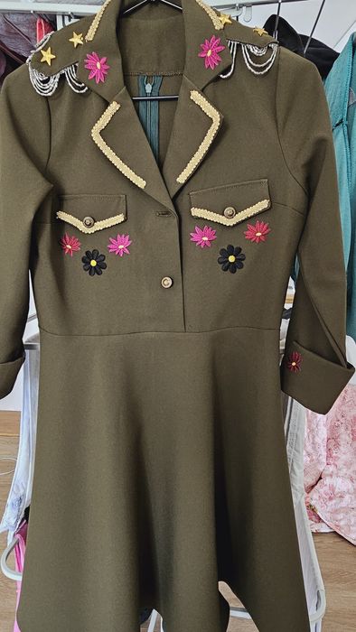 Платье военное  стиль милитари