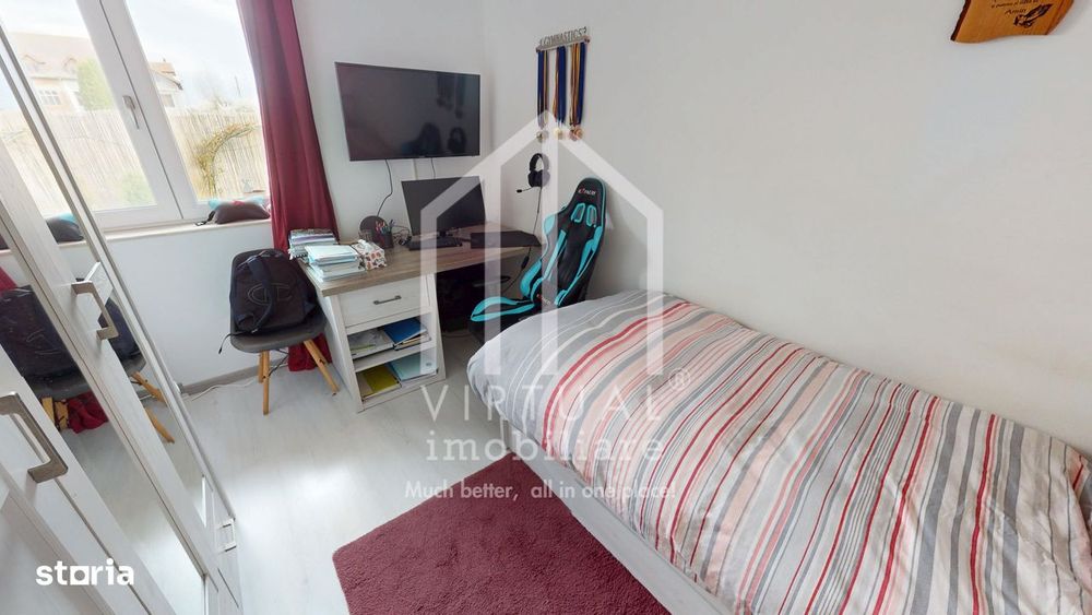 Apartament cu 3 camere, 51mp utili, curte 85mp, loc de parcare