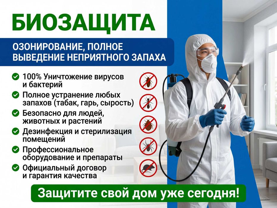Обработка от неприятного запаха. Удаление плесени, грибка и вирусов