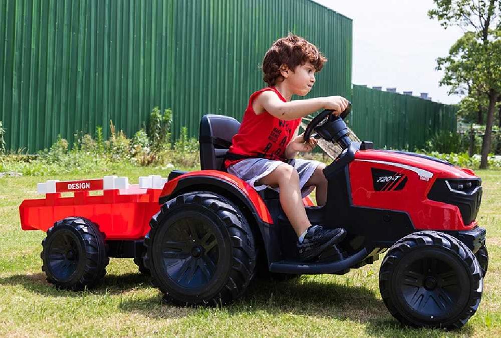 Акумулаторен Трактор Digger 24v батерия Висока версия с ремарке