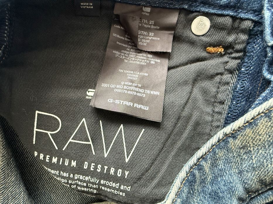 G-Star RAW 3301 Quilted Denim Mid Waist Boyfriend 7/8  ОРИГИНАЛНИ дамски дънки - 25-26