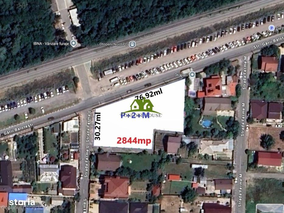Otopeni intravilan 2.844 mp, colț stradal, deschidere dublă - C.U.
