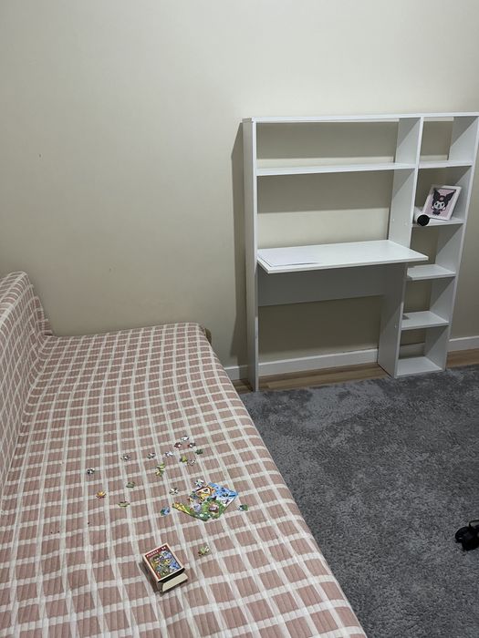 Диван-кровать+ письменный стол с полками + шкаф для книг