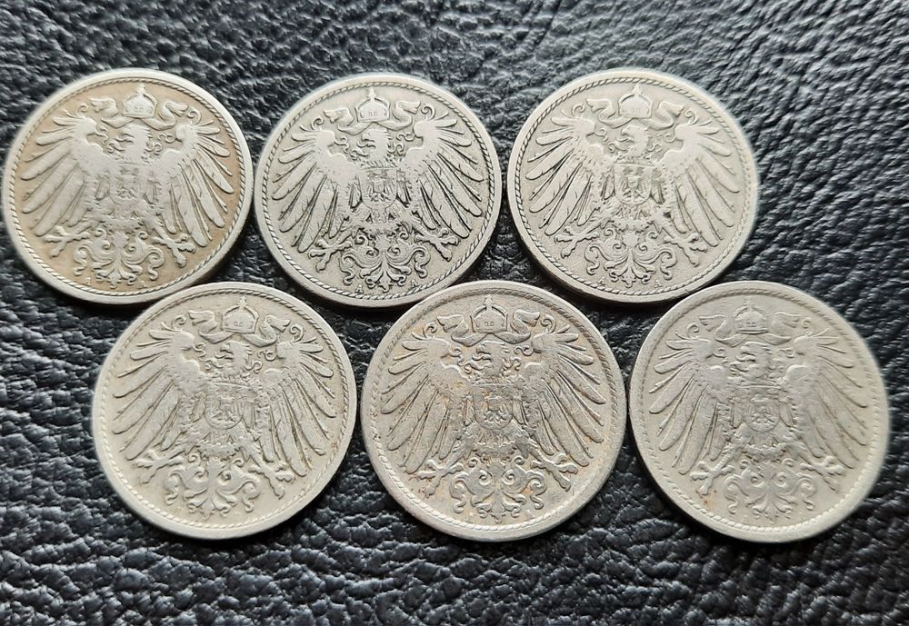Стара монета/и 10 пфенига 1900,1901,1906,1907 и 1908 г. Германия