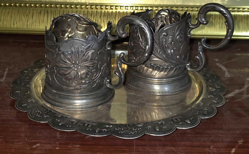 Антикварные царские Подстаканники. Серебро 84 пробы По Цене за 1 грамм