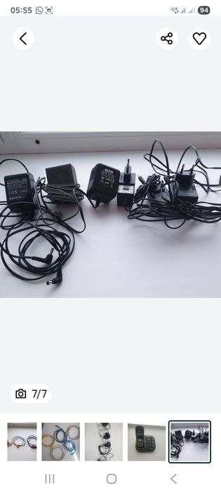 Продам шнуры от блока питания компьютера, зарядные устройства, колокол
