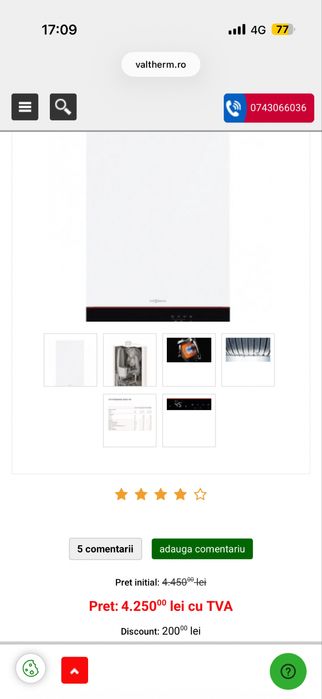 Centrala pe gaz sigilata viessmann