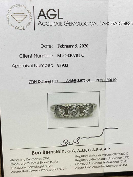 Златен пръстен с диаманти / Сертификат - AGL