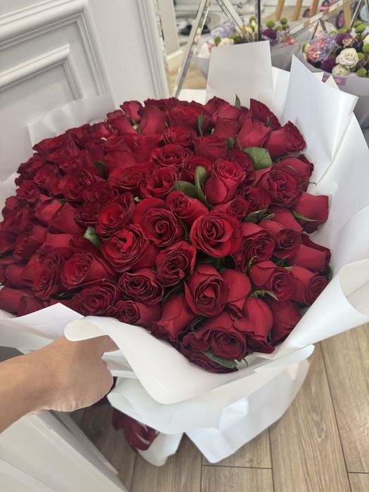 Букет 101 Роза свежая