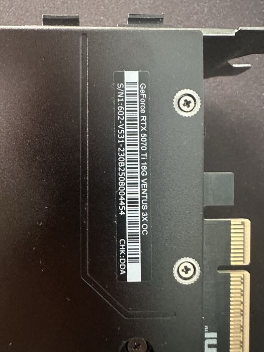 MSI GeForce RTX 5070 Ti 16G Ventus 3X OC в безупречно техническо и визуално състояние