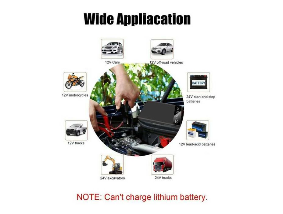 Стартерно, зарядно устройство за акумулатори 1000A, 12V, 10 000mAh