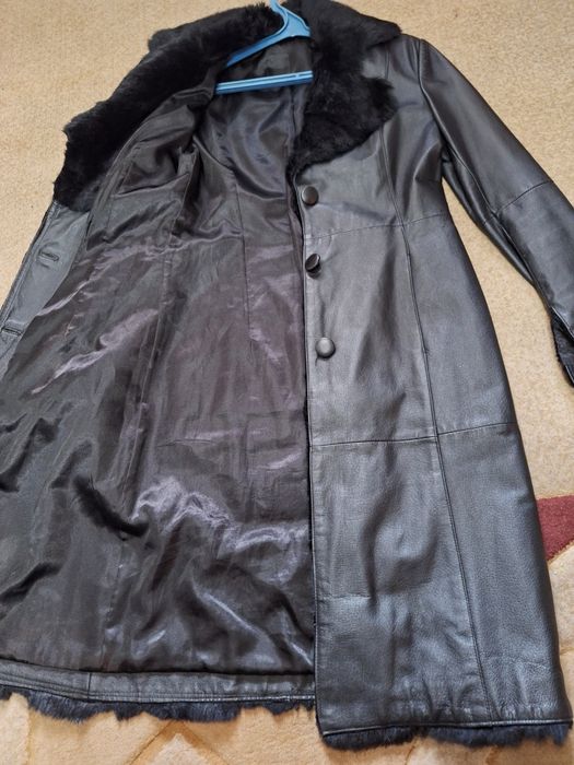 Продам кожаный плащ зимний