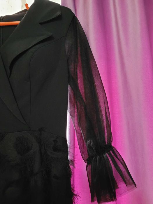 Rochie eleganta neagra pana la genunchi noua