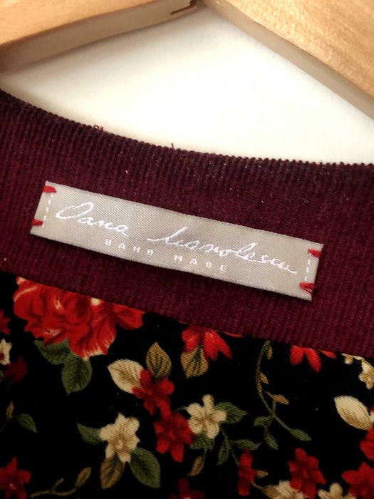 Jacheta pardesiu designer, de catifea reiata grena S-M